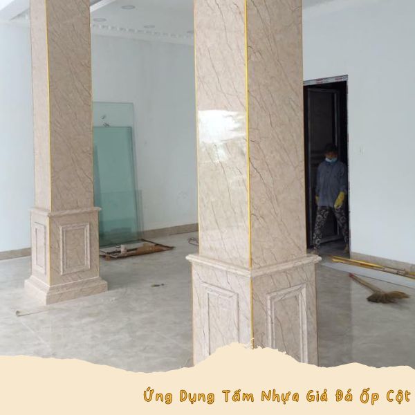 Ứng Dụng Tấm Nhựa Ốp Tường PVC Giả Đá Ốp Cột Tại Long Thành Đồng Nai